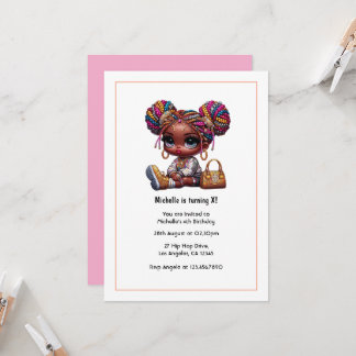 Glam Fashion Doll Birthday Invitation