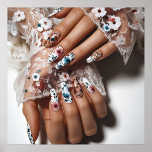 Glam fashion luxury summer nails art photo poster