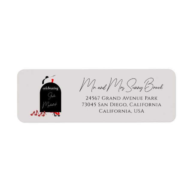 Glam Fashionista Birthday Return Address Label (Front)