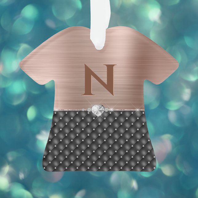 Glam Faux Brushed Copper Upholstery and Monogram Ornament (Creator Uploaded)