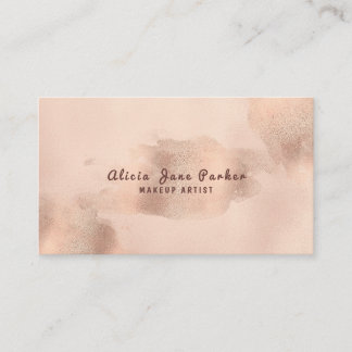 Glam Faux Rose Gold Copper Foil | Makeup Artist Business Card