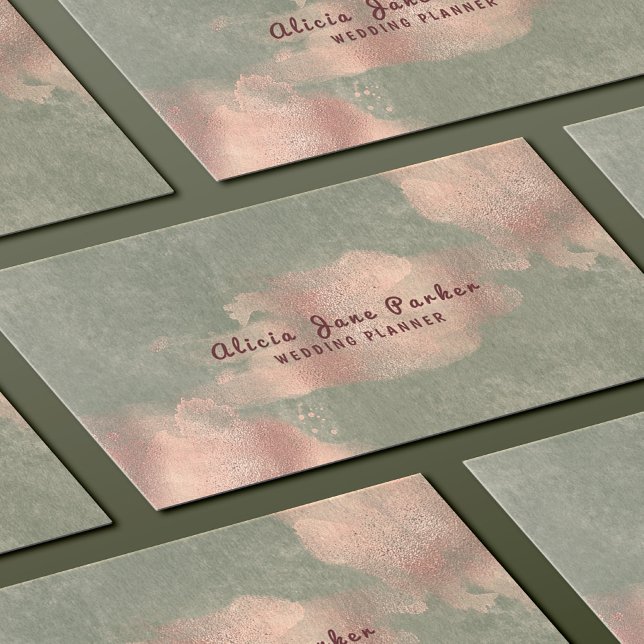 Glam Faux Rose Gold Copper Foil | Wedding Planner Business Card (Creator Uploaded)