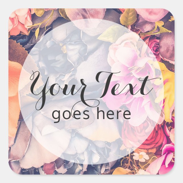 Glam Floral Roses Trendy Modern Florist & Boutique Square Sticker (Front)