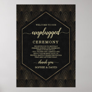 Glam Gatsby 20s Unplugged Wedding Ceremony Sign