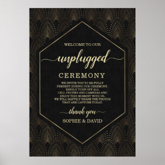 Glam Gatsby 20s Unplugged Wedding Ceremony Sign
