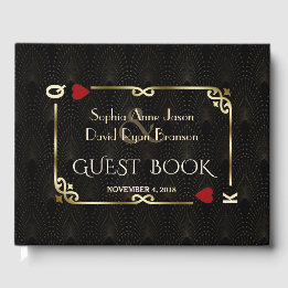 Glam Gatsby Casino Las Vegas Poker Wedding Guest Book