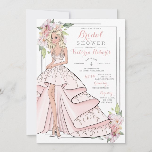 Glam Girl Bridal Shower Invitation (Front)