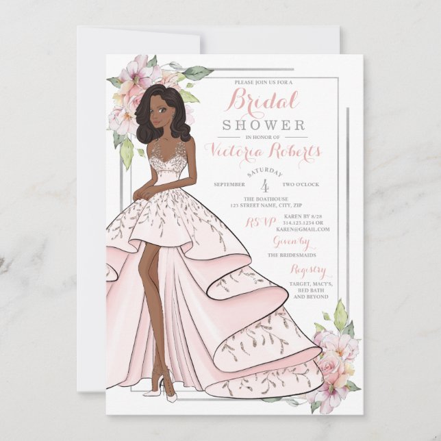 Glam Girl Bridal Shower Invitation (Front)