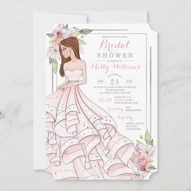 Glam Girl Bride Bridal Shower Invitation (Front)