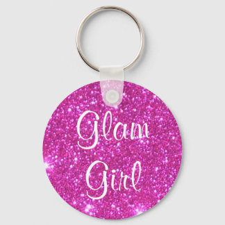 Glam Girl Pink Sparkle Sparkly Glitter Girly Gifts Key Ring