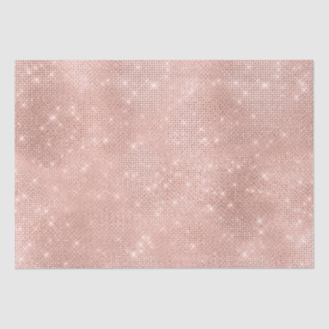 Glam Girly Blush Pink Sparkle  Tissue Paper (Front)