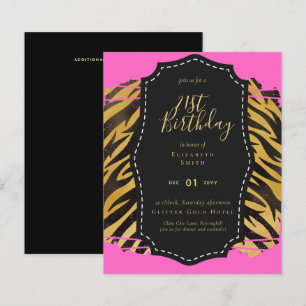 Glam Girly Glitter 21st birthday (or other) Invite