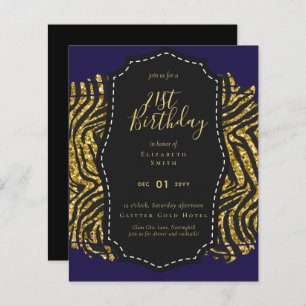Glam Girly Glitter 21st birthday (or other) Invite