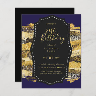 Glam Girly Glitter 21st birthday (or other) Invite