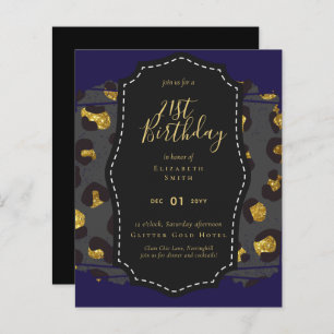 Glam Girly Glitter 21st birthday (or other) Invite
