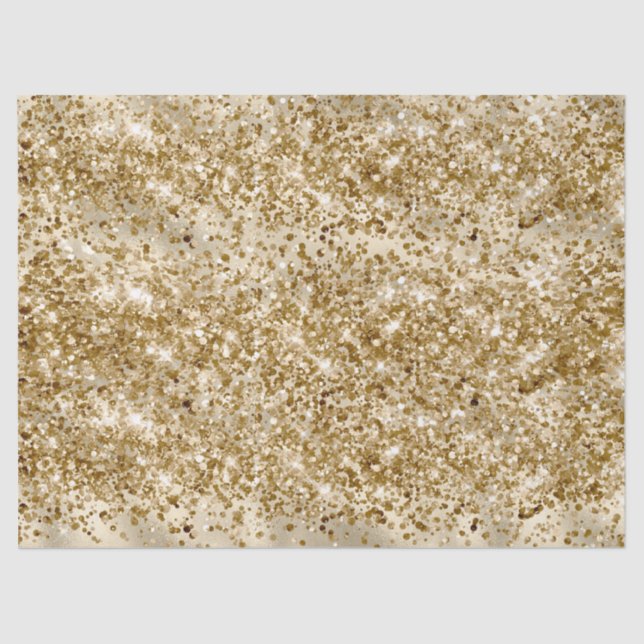 Glam Girly Gold Glitter Sparkle Confetti Tissue Paper (Front)