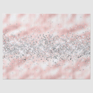 Glam Girly Pink Silver Glitter Sparkle Confetti Tissue Paper