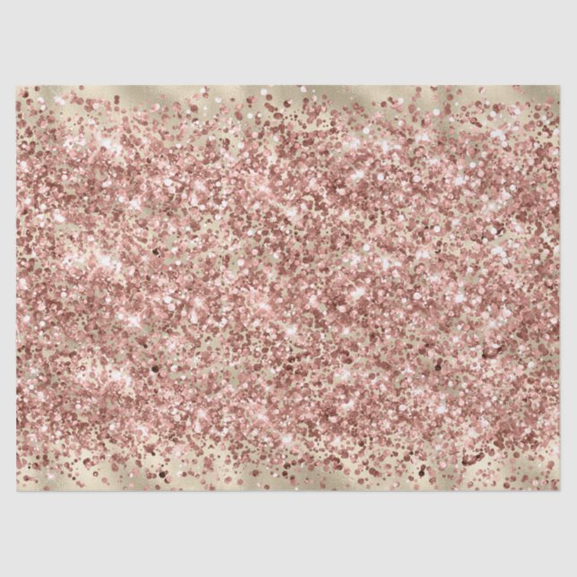 Glam Girly Rose Gold Pink Glitter Sparkle Confetti Tissue Paper (Front)