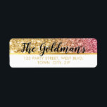 GLAM glamourous cool luxe pink gold glitter Return Address Label<br><div class="desc">by kat massard >>> WWW.SIMPLYSWEETPAPERIE.COM <<< Setup as a template it is easy to customise with your own text - make it yours! - - - - - - - - - - - - - - - - - Love the design but want to see it altered - different...</div>