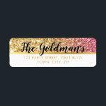 GLAM glamourous cool luxe pink gold glitter Return Address Label<br><div class="desc">by kat massard >>> WWW.SIMPLYSWEETPAPERIE.COM <<< Setup as a template it is easy to customise with your own text - make it yours! - - - - - - - - - - - - - - - - - Love the design but want to see it altered - different...</div>