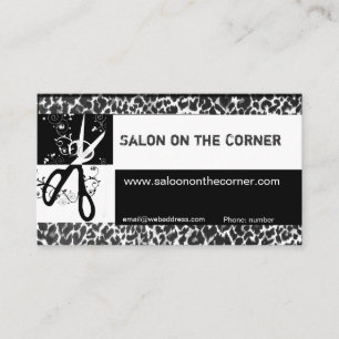 Glam Glamourous  Scissor Wild Leopard Print Appointment Card