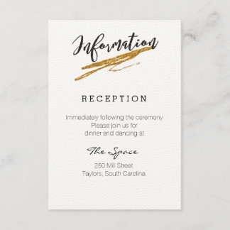 Glam Glitter Black and White Information Card