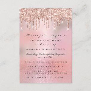 Glam Glitter Drips Rose Gold  Bridal Sweet 16th Invitation