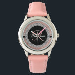 Glam Glitter Look Rose Gold Diamond Monogram  Watch<br><div class="desc">This design may be personalised in the area provided by changing the photo and/or text. Or it can be customised by clicking Personalise this Template and then choosing the click to customise further option and delete or change the colour of the background, add text, change the text colour or style,...</div>