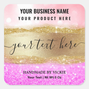 Glam Glitter Pink Purple And Gold Product Label