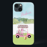 Glam Glitz Monogram Name Rose Gold Golf Cart iPhone 13 Case<br><div class="desc">A touch of golf humour for the lady - friend in your life, who'll have fun with this one -- a golf cart for the golf lover who likes to play with style -- or just loves to play -- personalised with first name and monogram -- Golf Gal stylish and...</div>