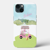Glam Glitz Monogram Name Rose Gold Golf Cart