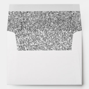 Glam Glitzy Silver Glitter      Envelope