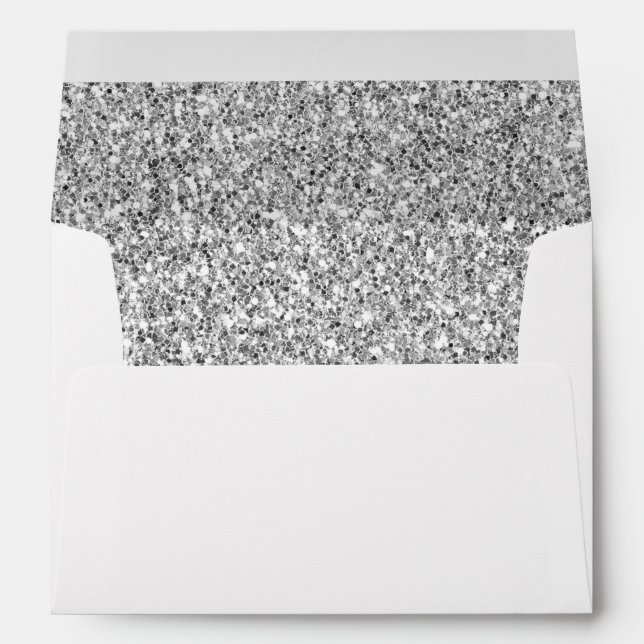 Glam Glitzy Silver Glitter      Envelope (Back (Bottom))