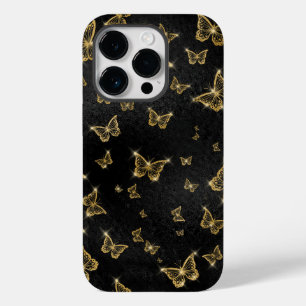 Glam gold and black butterflies pattern Case-Mate iPhone 14 pro case