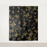 Glam gold and black butterflies pattern