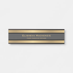Glam Gold and Black Door Sign Signs Name Plate