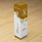 Glam Gold and White Custom Birthday Wine Box
