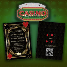 Glam Gold Art Deco Casino QR Code Poker Wedding