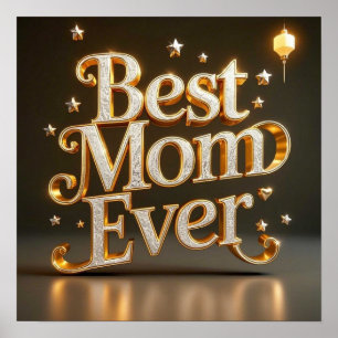 Glam Gold Bling Best Mum Ever  Poster