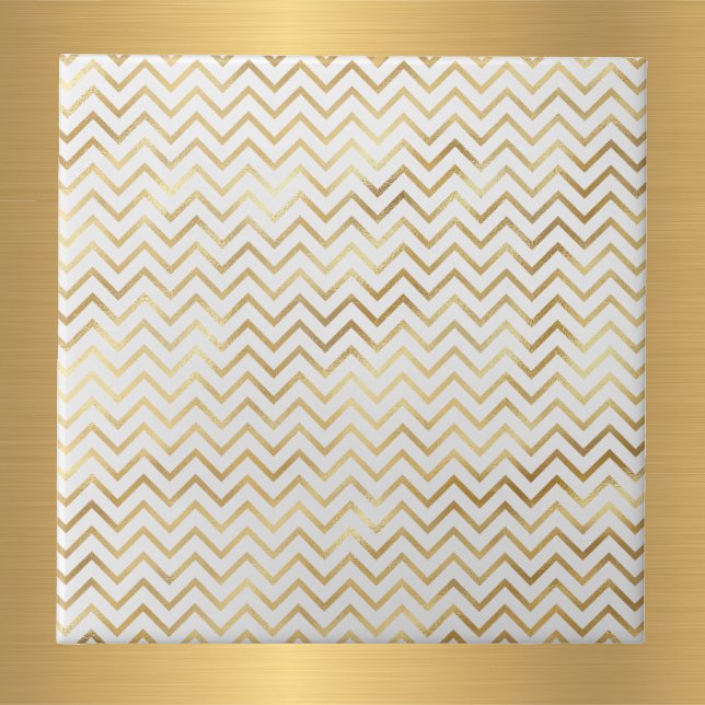 Glam Gold Chevron Pattern  Ceramic Tile (Creator Uploaded)