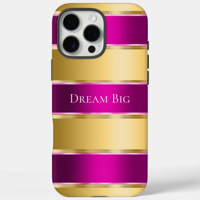 Glam Gold Chic Pink Ribbon  Case-Mate iPhone Case (Back)