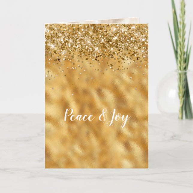 Glam Gold Confetti Glitte Inspirational Card (Front)