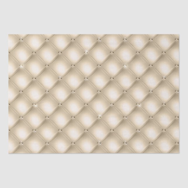 Glam Gold Cream Champagne Diamond Glitz Wedding  Tissue Paper (Front)