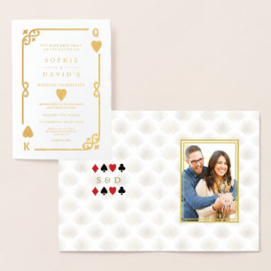Glam Gold Gatsby Casino Las Vegas Poker Wedding Foil Card