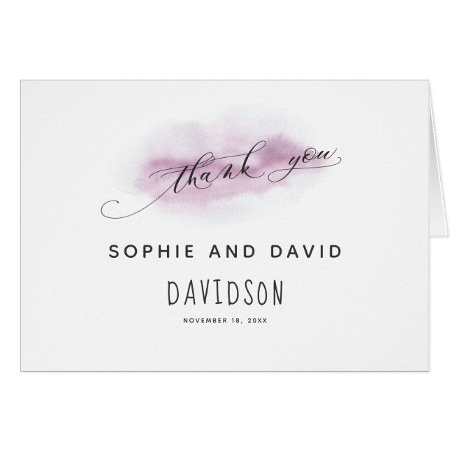 Glam Gold Glitter Blush Floral Thank you (Front Horizontal)