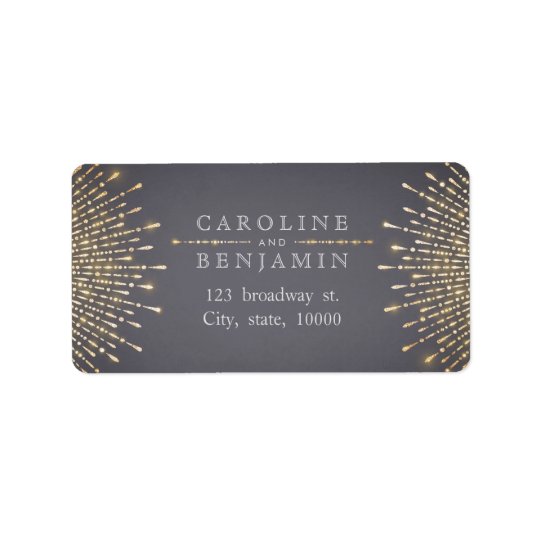 Glam gold glitter deco vintage return address address label