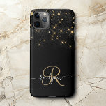 Glam Gold Glitter Diamond Sparkle Elegant Monogram iPhone 14 Pro Max Case<br><div class="desc">Create your own personalized black and gold diamond sparkle iPhone case with your custom monogram and name.</div>