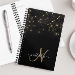 Glam Gold Glitter Diamond Sparkle Elegant Monogram Planner<br><div class="desc">Create your own personalised black and gold diamond sparkle planner with your custom monogram and name.</div>