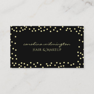 Glam Gold Glitter Dots on Black Boutique Enclosure Card