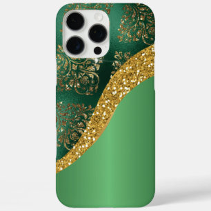 Glam Gold Glitter Green Metallic  iPhone 16 Pro Max Case